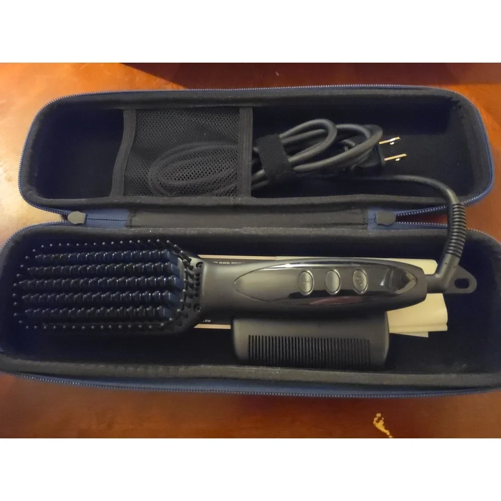 Arkam Men's Beard Straightener Heated Brush‎ with Travel Case & Beard Comb